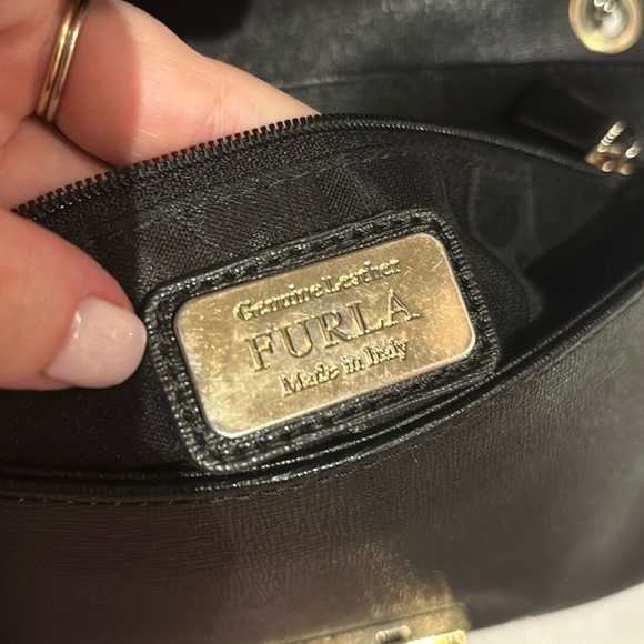 FURLA Genuine Leather Double Strap Chain Bag 🇮🇹 - Picture 10 of 15